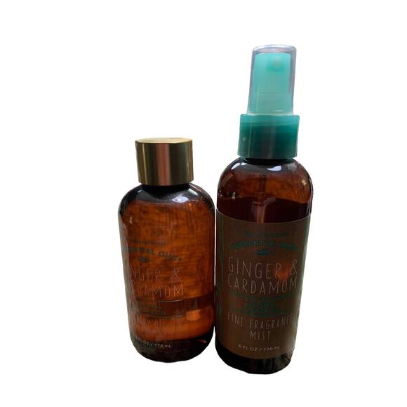 Bath & Body Works Ginger & Cardamom Natural Ginger Body Oil 6 fl.oz. Mist Set - Picture 1 of 2